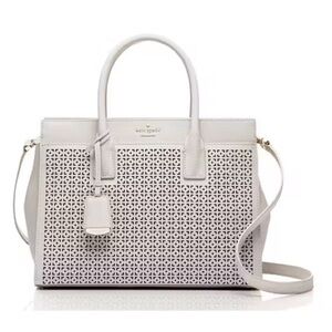 Kate Spade Cameron Street Candace Satchel Perforated Crisp Linen
